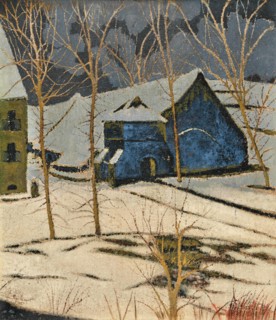 Karreveld with blue facade under snow, 1921. Creator: Leon Spilliaert.