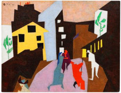 The Red Streetsweeper (II), 1920-1949. Creator: Lyonel Feininger.