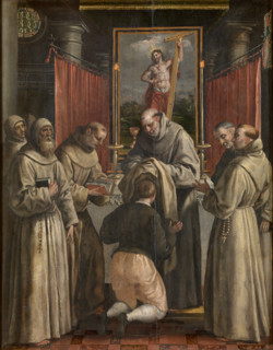 The Life of Saint Didacus of Alcalá: Saint Didacus receives the monastic... Between 1591 and 1600. Creator: Martin de Vos.