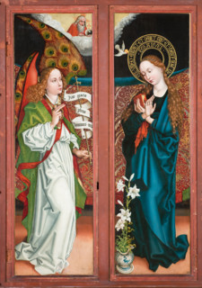 The Annunciation. Side panel of the Orlier Altarpiece, c1470-1475. Creator: Martin Schongauer.