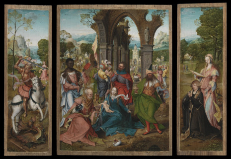The Adoration of the Magi. Triptych, c1519. Creator: Master of the Antwerp Adoration.