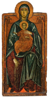 Madonna and Child Enthroned and Two Angels, c1275. Creator: Master of the Bigallo Crucifix.