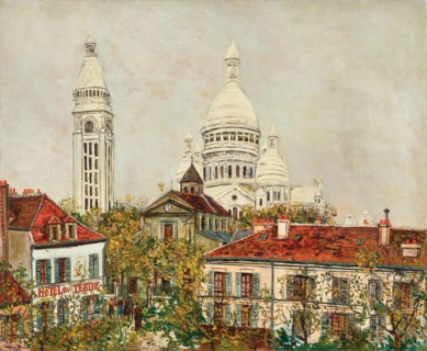 La place du Tertre et le Sacré-Cœur, 1922. Creator: Maurice Utrillo.