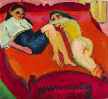 Two reclining girls, 1910. Creator: Max Pechstein.