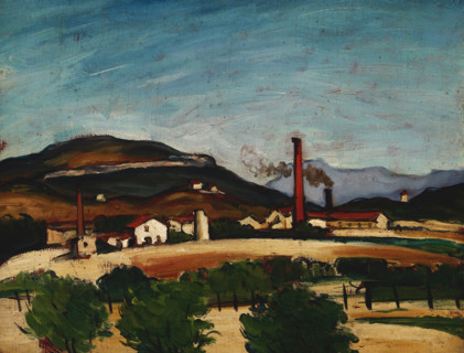 Usines près du Mont de Cengle (Factories near Mont de Cengle), 1867-1869. Creator: Paul Cezanne.