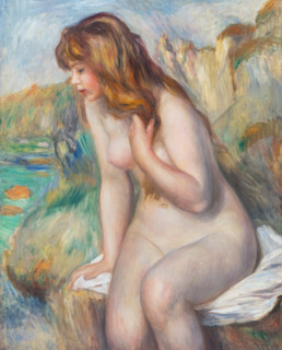 Bather sitting on a rock (Baigneuse assise sur un rocher), 1892. Creator: Pierre-Auguste Renoir.
