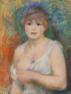 Jeune femme retenant sa chemise, 1879-1880. Creator: Pierre-Auguste Renoir.