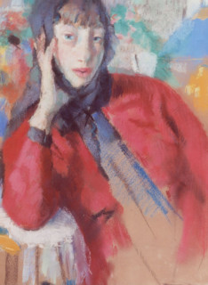 Femme avec mantille (ou Nel au casaquin rouge), 1913. Creator: Rik Wouters.