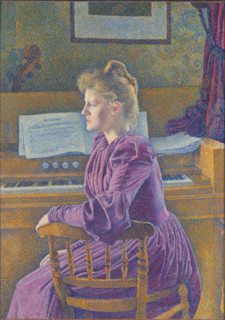 Portrait of Maria Sèthe-van de Velde, 1891. Creator: Théo van Rysselberghe.