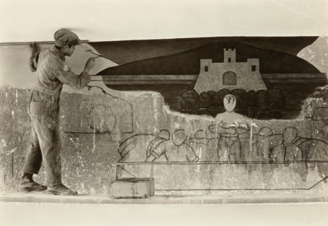 Máximo Pacheco Painting a Mural, 1925. Creator: Tina Modotti.