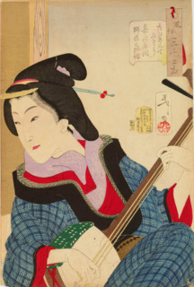 Thirty-Two Aspects of Women: Enjoying - Habits of a teacher of the Kaei era, 1888. Creator: Tsukioka Yoshitoshi.