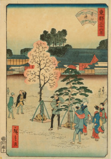 Hongo-dori in Edo, from the series "Thirty-six Views of the Eastern Capital", 1862. Creator: Utagawa Hiroshige II.