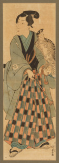 Man with Falcon, 1823-1824. Creator: Utagawa Kunisada.
