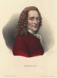 Portrait of Francois Marie Arouet de Voltaire (1694-1778), 1843. Creator: Zéphirin Félix Jean Marius Belliard.