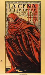 La cena delle beffe. Libretto by Sem Benelli, Opera by Umberto Giordano, 1924. Creator: Chini, Galileo (1873-1956).