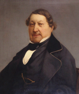 Portrait of the composer Gioachino Antonio Rossini (1792-1868). Creator: Pierpaoli, Giovanni (1833-1911).
