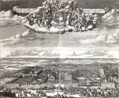 The estate of Admiral F.A. Golovin in Moscow's German Quarter, 1705. Creator: Schoonebeek (Schoonebeck), Adriaan (1661-1705).