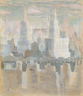 The City. From the cycle "The City", 1908. Creator: Ciurlionis, Mikalojus Konstantinas (1875-1911).