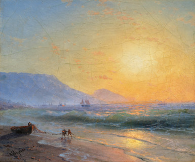 The sea in the evening light, Second Half of the 19th cen. Creator: Aivazovsky, Ivan Konstantinovich (1817-1900).