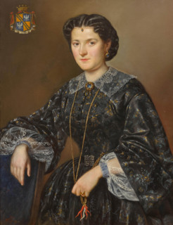 Portrait of Luisa Muti (1822-1904), second wife of Enrico Caetani (1780-1850), XII Duke of... 1846. Creator: Orlov, Pimen Nikitich (1812-1863).