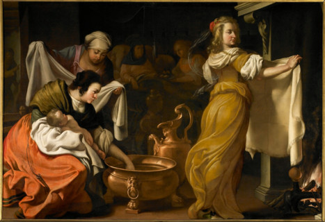 The Birth of the Virgin, 1642. Creator: Miradori, Luigi, (Genovesino) (1605-1656).