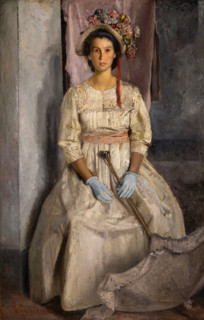Portrait of a lady with a parasol, c1948. Creator: Gaudenzi, Pietro (1880-1955).
