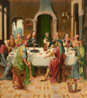 The Last Supper (central panel of an altarpiece), First quarter of 16th cen. Creator: Overbeke, Adriaen van (active 1505-1530).