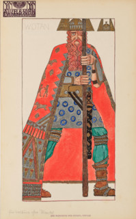 Wotan. Costume design for the opera Das Rheingold by Richard Wagner. Creator: Lefler, Heinrich (1863-1919).