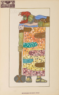 Donner. Costume design for the opera Das Rheingold by Richard Wagner. Creator: Lefler, Heinrich (1863-1919).