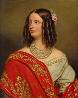 Portrait of Archduchess Auguste Ferdinande of Austria (1825-1864), princess of Tuscany, 1845. Creator: Bernhardt, Joseph Nepomuk (1805-1885).