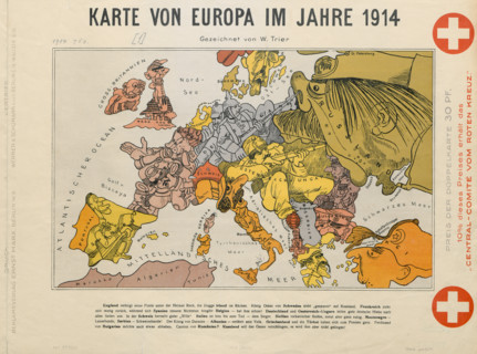 1914 European satirical map Creator: Trier, Walter (1890-1951).