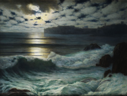 Dubrovnik by moonlight, 1915. Creator: Kasparides, Eduard (1858-1926).