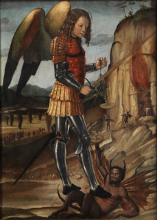 The Archangel Michael Triumphant Over Satan, Second Half of the 15th cen. Creator: Quartararo, Riccardo (1443-1506).