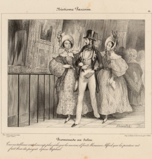 Promenade au salon, 1836. Creator: Bourdet, Jules Joseph Guillaume (1799-1869).