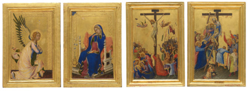 Orsini Polyptych: Annunciation, Crucifixion, Descent from the Cross, 1333. Creator: Martini, Simone, di (1280/85-1344).
