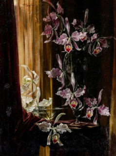 Vase with orchids. Creator: Maragliano, Federico (1873-1952).