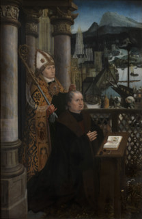 The Miser and Death (Inner doors): Saint Nicholas with donor, c1515. Creator: Provost (Provoost), Jan (1465-1529).
