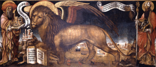 The Lion of Saint Mark in its andante position (Leone andante), 1459. Creator: Veneziano (Bragadin), Donato (c. 1400-1473).
