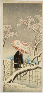 Plum Blossoms in Snow, 1910. Creator: Takahashi (Shotei), Hiroaki (1871-1945).