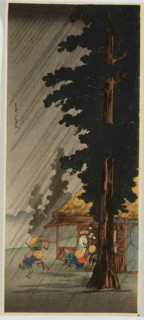 Evening Shower at Takaido (Takaido no yudachi), Early 1930s. Creator: Takahashi (Shotei), Hiroaki (1871-1945).