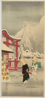 Okabe in Snow, 1924-1926. Creator: Takahashi (Shotei), Hiroaki (1871-1945).