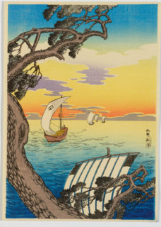 Returning Sailboats (Iri fune), 1930s. Creator: Takahashi (Shotei), Hiroaki (1871-1945).