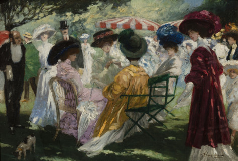 Meeting in a park, 1914. Creator: Flasschoen, Gustave (1868-1940).