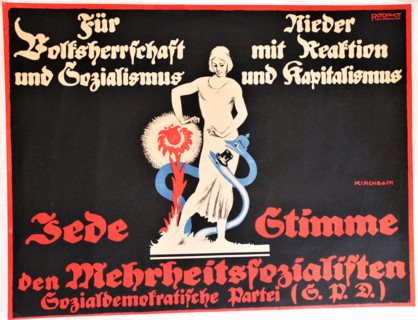 For popular sovereignty and socialism. Social Democratic Party (SPD), 1919. Creator: Kirchbach, Fritz Gottfried (1882-1942).