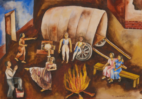 Circus scene with a gypsy, 1940. Creator: Izquierdo, María (1902-1955).