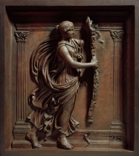 Cast of part of relief of girl at temple, 18th century.  Creator: Bartolomeo Cavaceppi.