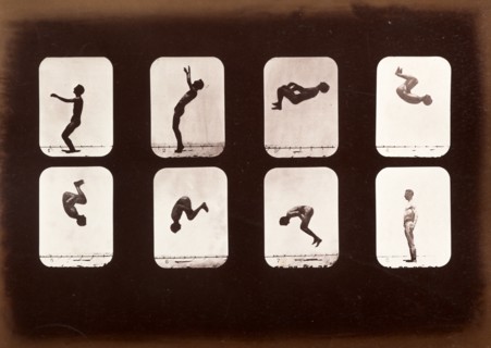 Athletes. Back summersault, 1881. Creator: Eadweard J Muybridge.
