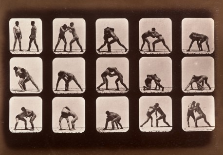 Athletes. Wrestling, 1881. Creator: Eadweard J Muybridge.