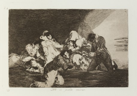 No se puede mirar.; Los Desastres de la Guerra, Madrid 1863. Creator: Francisco Goya.