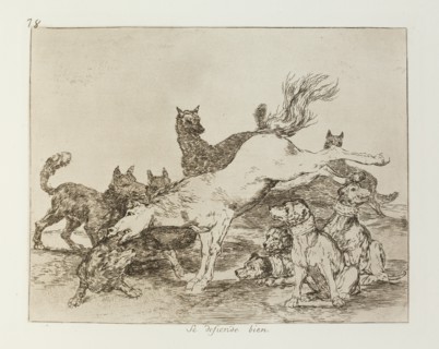 Se defiende bien.; Los Desastres de la Guerra, Madrid 1863. Creator: Francisco Goya.
